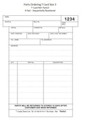 Size 3 Parts T Cards Ref Parts3 (4 Part) Sequentially Numbered