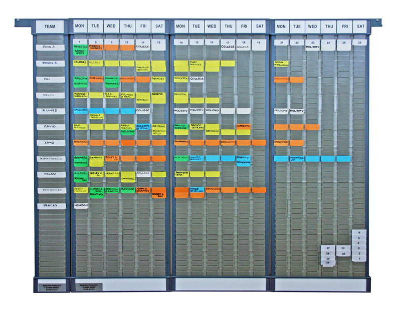 T Card Program 3 Week Size 2 T Card Planner (moveable panels) – T Cards Direct