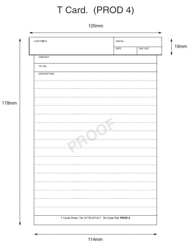 Job Control T Card Board (Size 120 or Size 4) – T Cards Direct