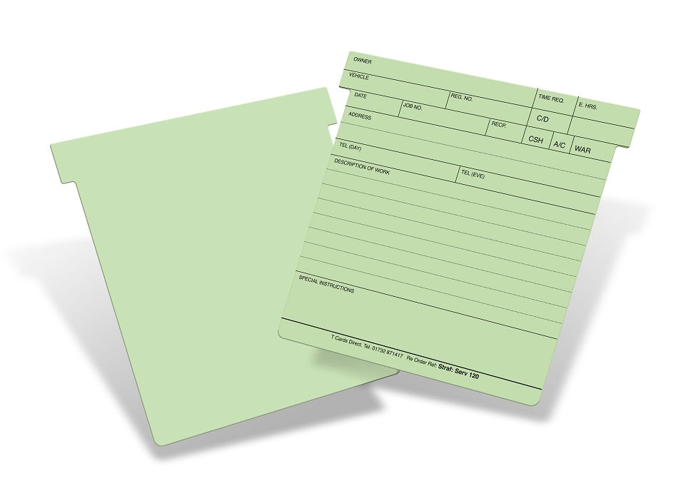 Motor Trade T Card Ref Serv120 – T Cards Direct