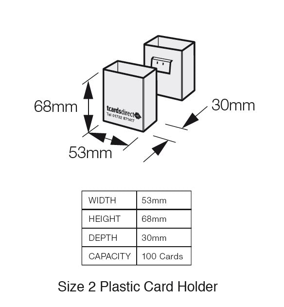 Size 2 T Card Storage Holders (Plastic Clip On)