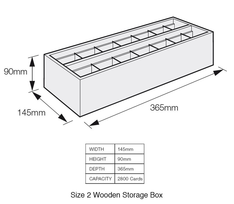 T Card Storage Box Size 2