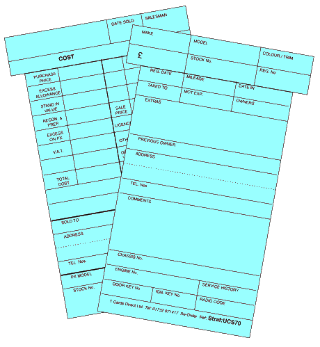 Vehicle Stock Control Board – T Cards Direct